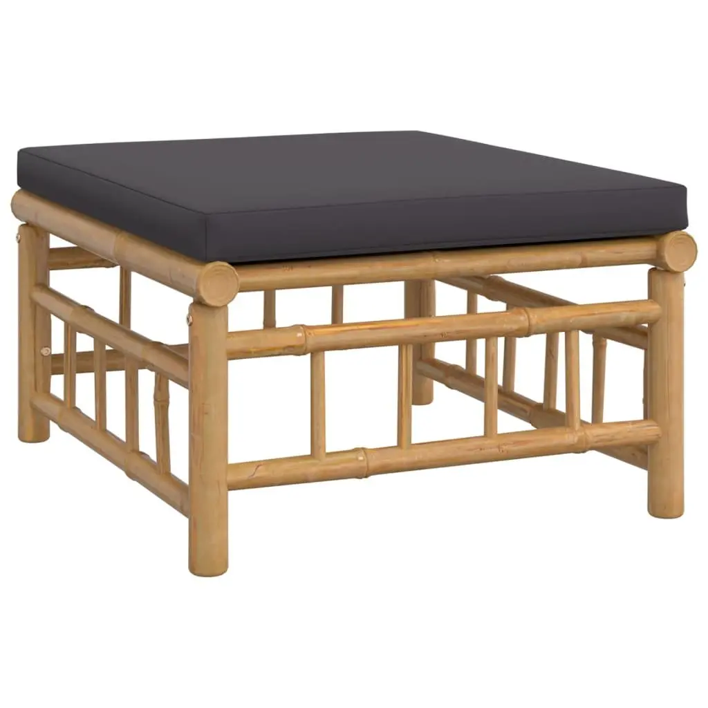 Garden Lounge Set Bamboo Outdoor Furniture 6 Piece Brown with Cushions