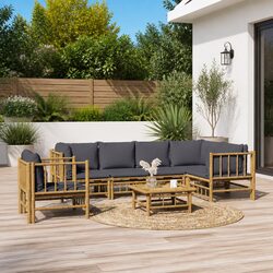 Versatile 7-Piece Bamboo Lounge Furniture for Your Garden