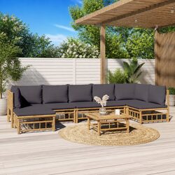8-Piece Modular Bamboo Lounge Set for Every Outdoor Gathering