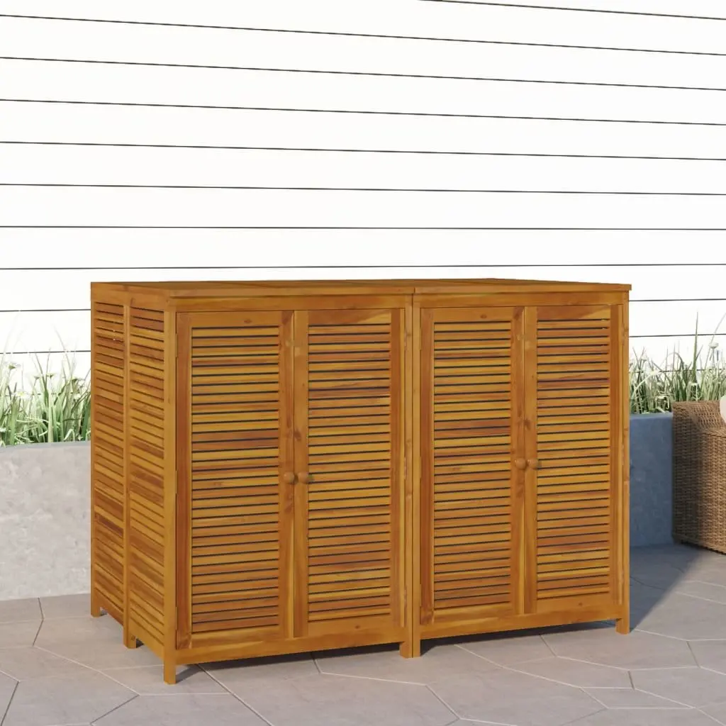 Garden Storage Box Acacia Wood Brown 140x87x104 cm Outdoor Bench Chest