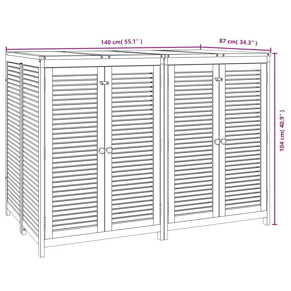 Garden Storage Box Acacia Wood Brown 140x87x104 cm Outdoor Bench Chest