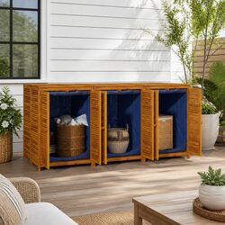 Garden Storage Box 210x87x104cm Solid Acacia Wood Outdoor Deck Patio Furniture