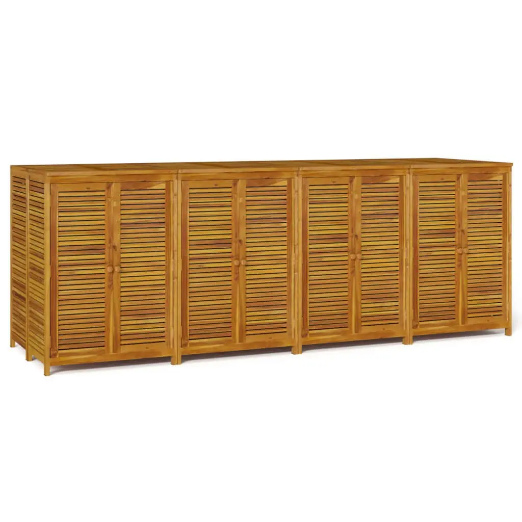 Outdoor Storage Box Solid Acacia Wood Brown 280x87x104 cm Garden Furniture Bench