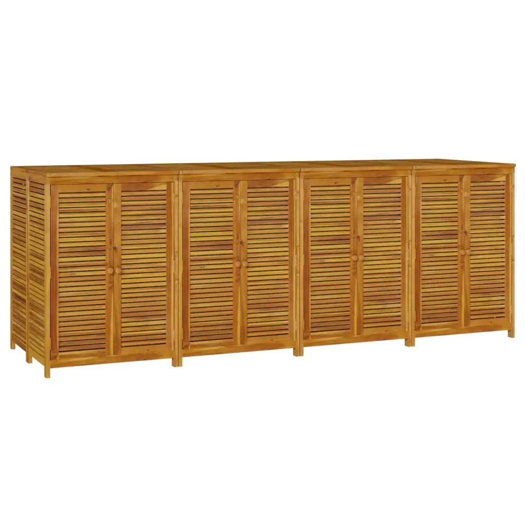 Outdoor Storage Box Solid Acacia Wood Brown 280x87x104 cm Garden Furniture Bench