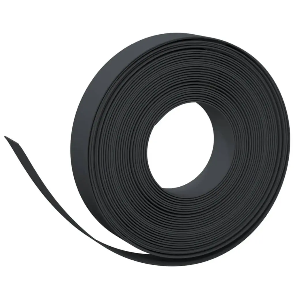 Garden Edging Borders Flexible Polyethylene 10m Black 3 Pieces