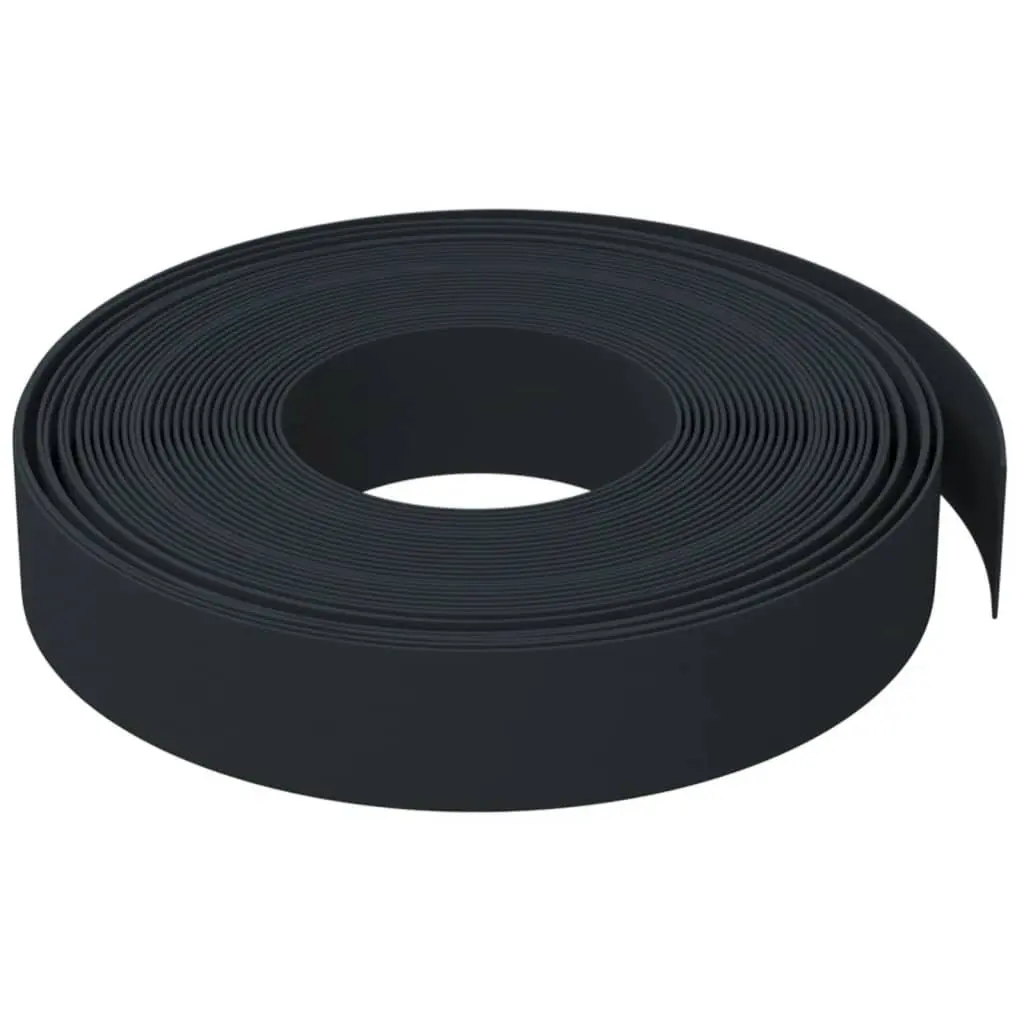 Garden Edging Borders Flexible Polyethylene 10m Black 3 Pieces