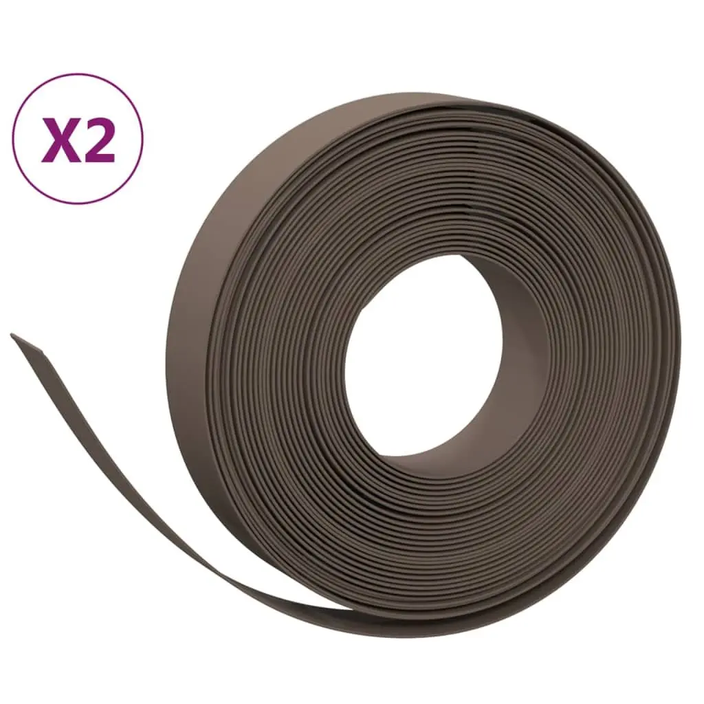 Garden Border Edging Polyethylene 10 m Brown Flexible Outdoor Landscaping