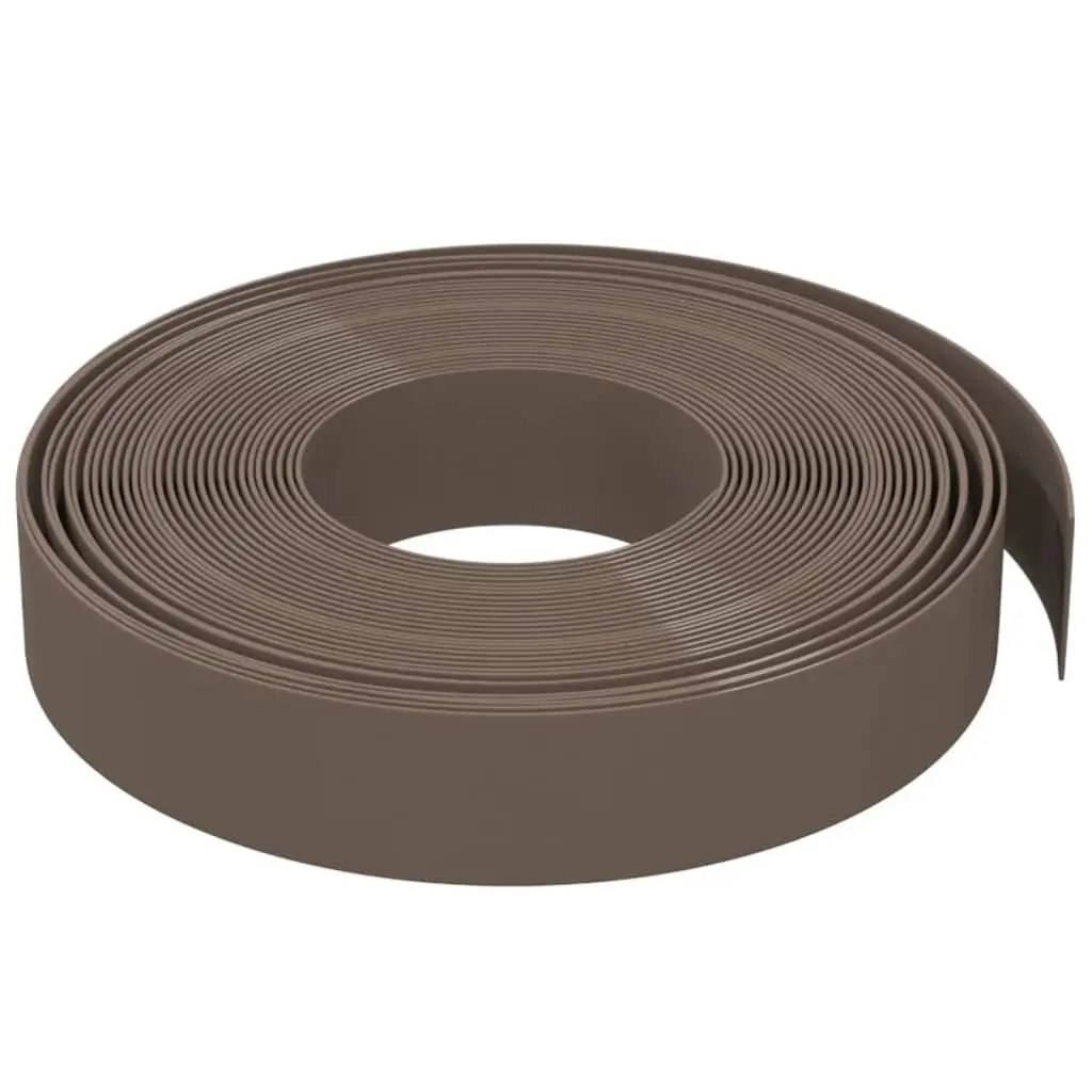 Garden Border Edging Polyethylene 10 m Brown Flexible Outdoor Landscaping