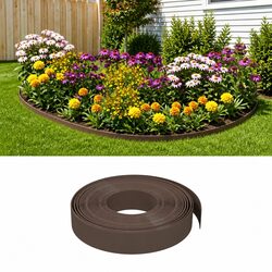 Practical Brown Garden Edgings for Flower Beds and Paths
