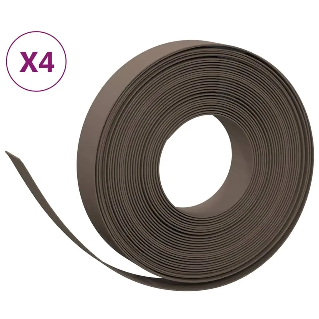 Garden Edgings 4 pcs Brown 10 m Flexible Lawn Border Landscape Edging