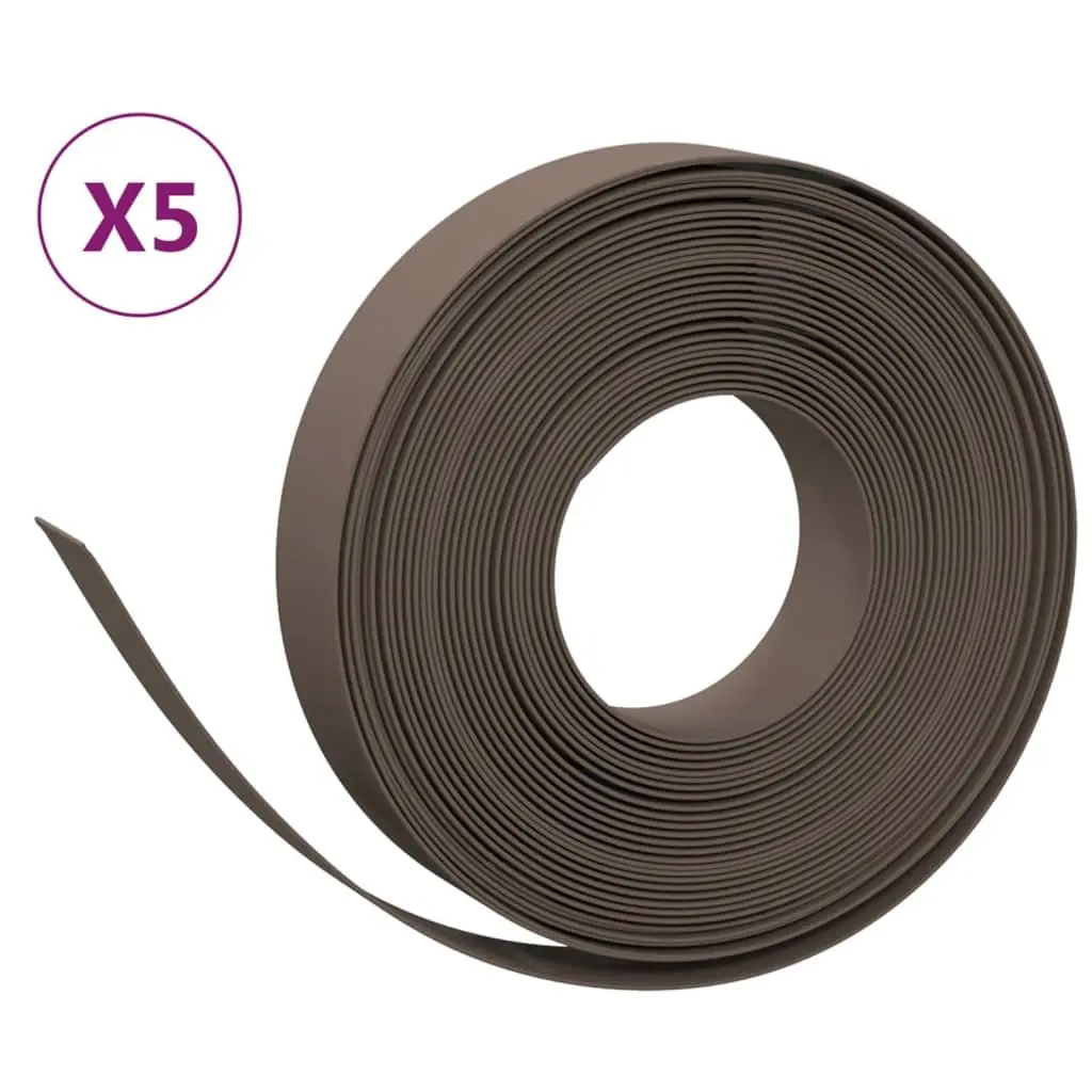 Garden Edging Borders Flexible Polyethylene 10 m Brown