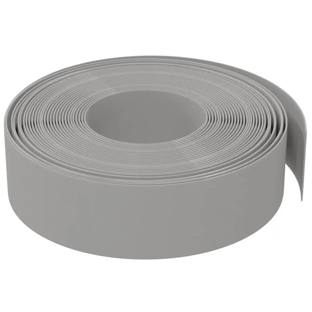 Garden Edging Border Flexible Polyethylene 10 m Grey 2 Pieces