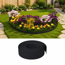 Garden Edging Border 2pcs Black 10m Flexible Lawn Edge Landscaping Barriers