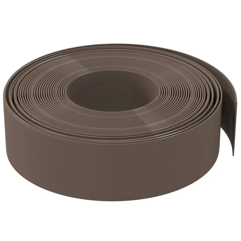 Garden Edging Border 2 Pieces Brown 10 m Flexible Lawn Edger Flower Bed
