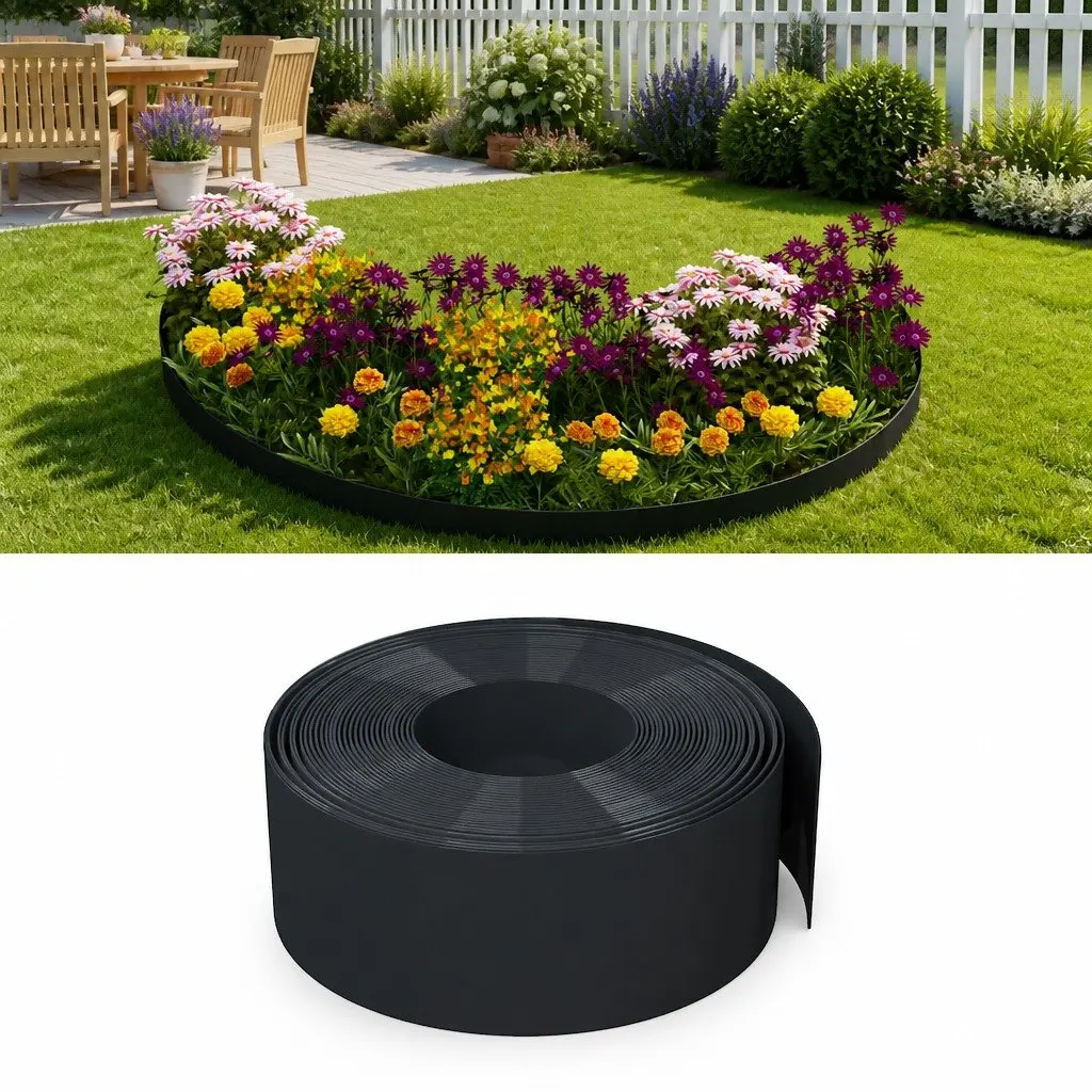 Garden Edging Flexible Polyethylene 10m Black