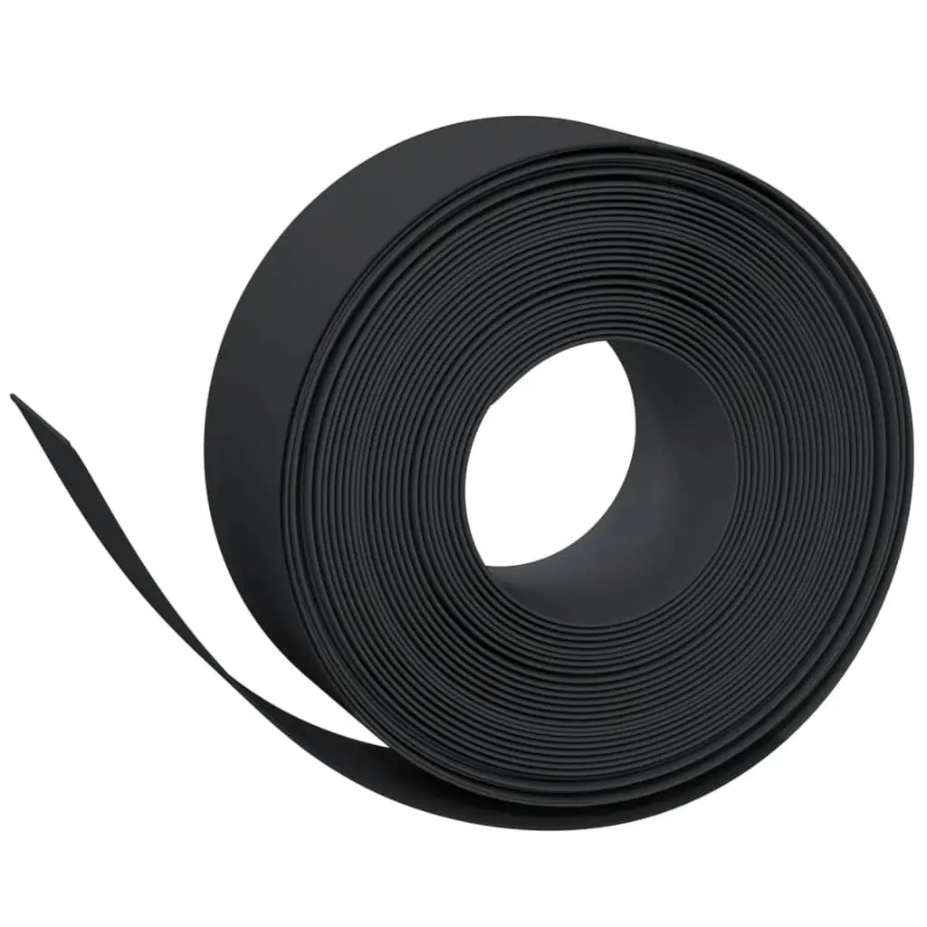 Garden Edging Borders Flexible Polyethylene 10 m Black 3 Piece