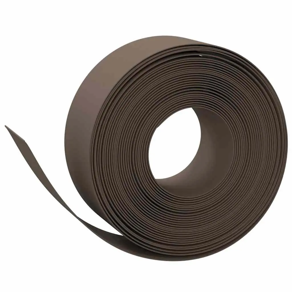 Garden Edging 3 pcs Brown 10 m 20 cm Flexible Lawn Border Flower Bed Edger