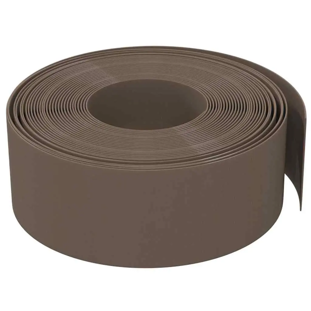 Garden Edging 3 pcs Brown 10 m 20 cm Flexible Lawn Border Flower Bed Edger