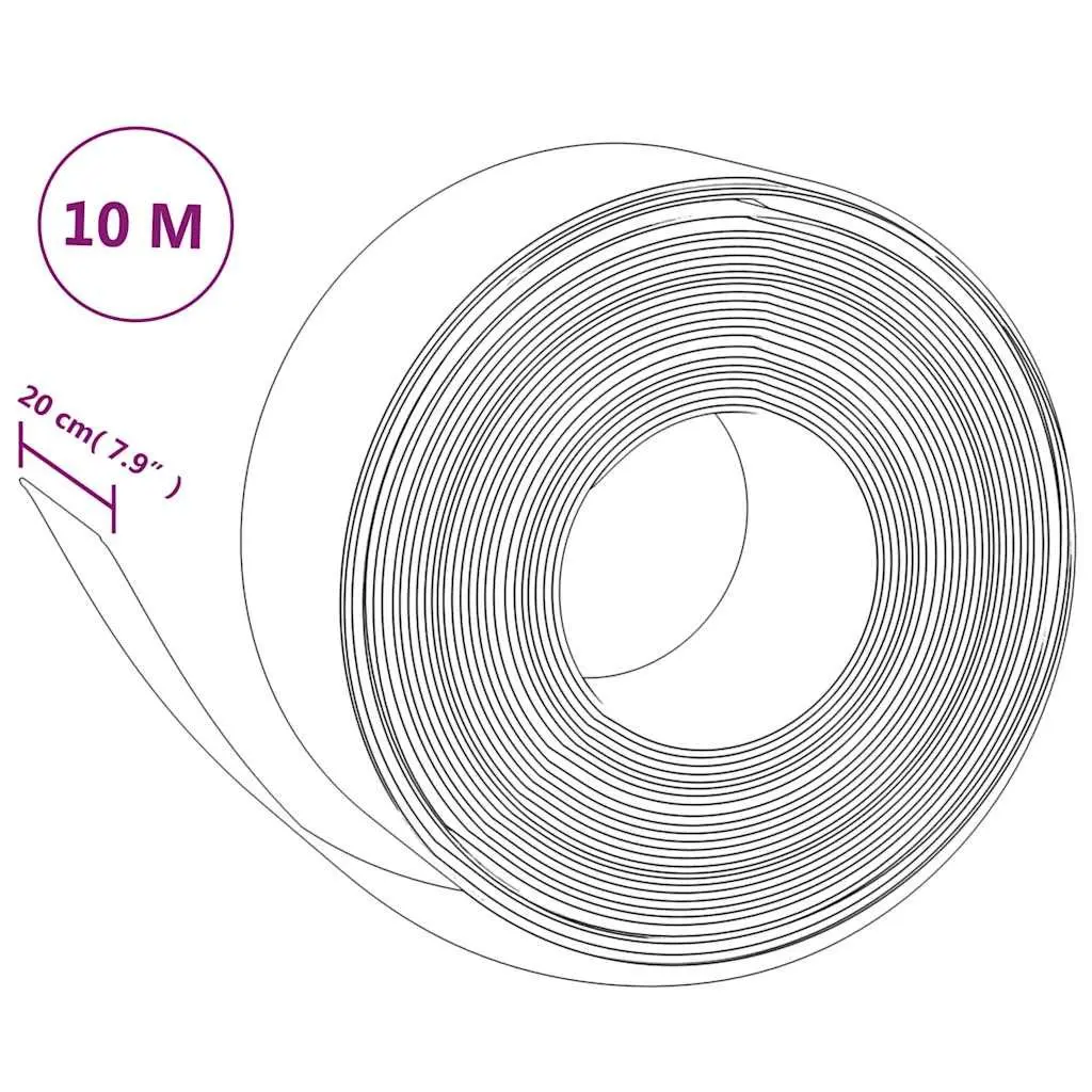 Garden Edging 3 pcs Brown 10 m 20 cm Flexible Lawn Border Flower Bed Edger