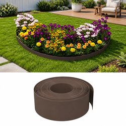 Garden Edging 4 pcs Brown 10 m 20 cm Flexible Border Lawn Path Flower Bed