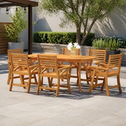 Practical 7 Piece Acacia Wood Dining Set for Your Patio
