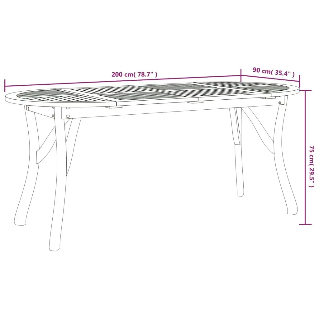 7 Piece Outdoor Dining Set Brown Acacia Wood Solid Construction Patio Furniture