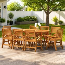 Practical 9 Piece Garden Dining Set for Everyday Use