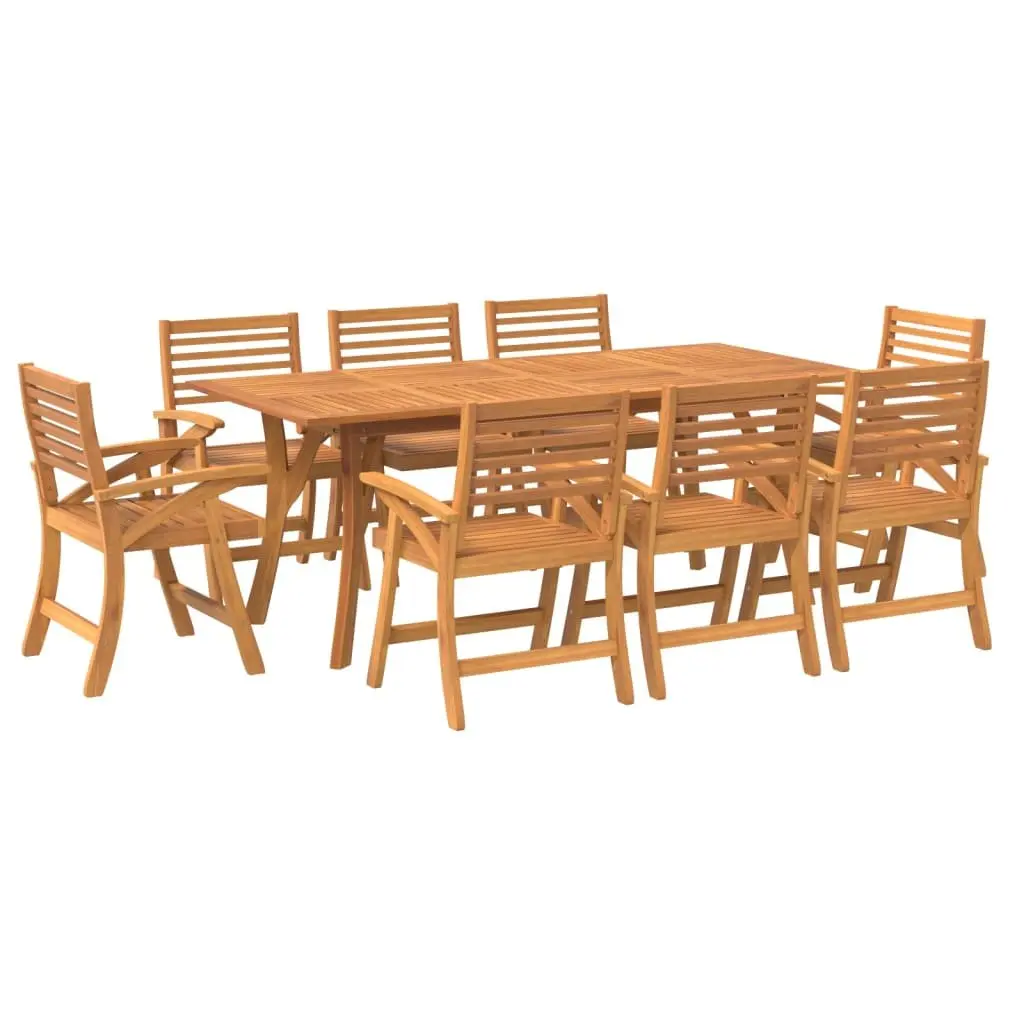 9-Piece Garden Dining Set in Solid Acacia Wood