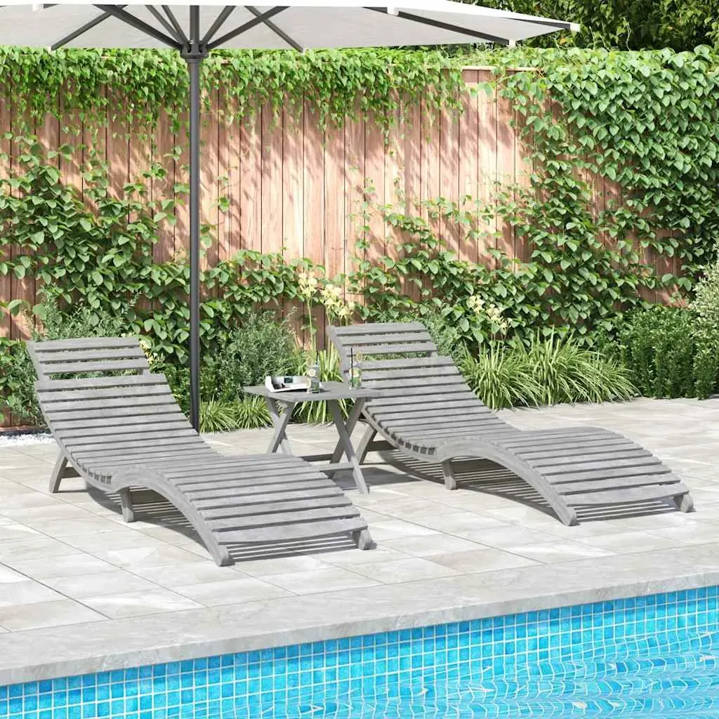 Grey Sun Loungers for Pool and Patio