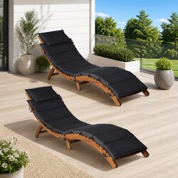Practical Foldable Loungers for Your Garden or Patio, 2 Pcs
