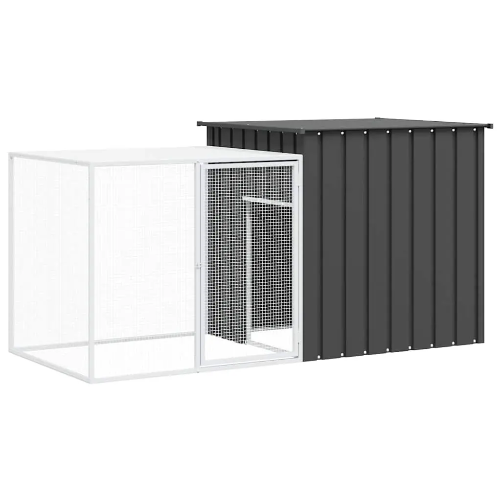 Rabbit Hutch Galvanised Steel Mesh Outdoor Small Anthracite 200x91x100cm