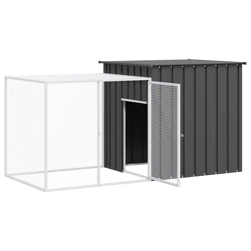 Rabbit Hutch Galvanised Steel Mesh Outdoor Small Anthracite 200x91x100cm