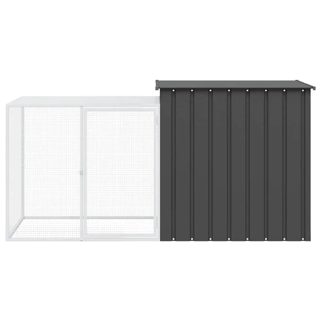 Rabbit Hutch Galvanised Steel Mesh Outdoor Small Anthracite 200x91x100cm