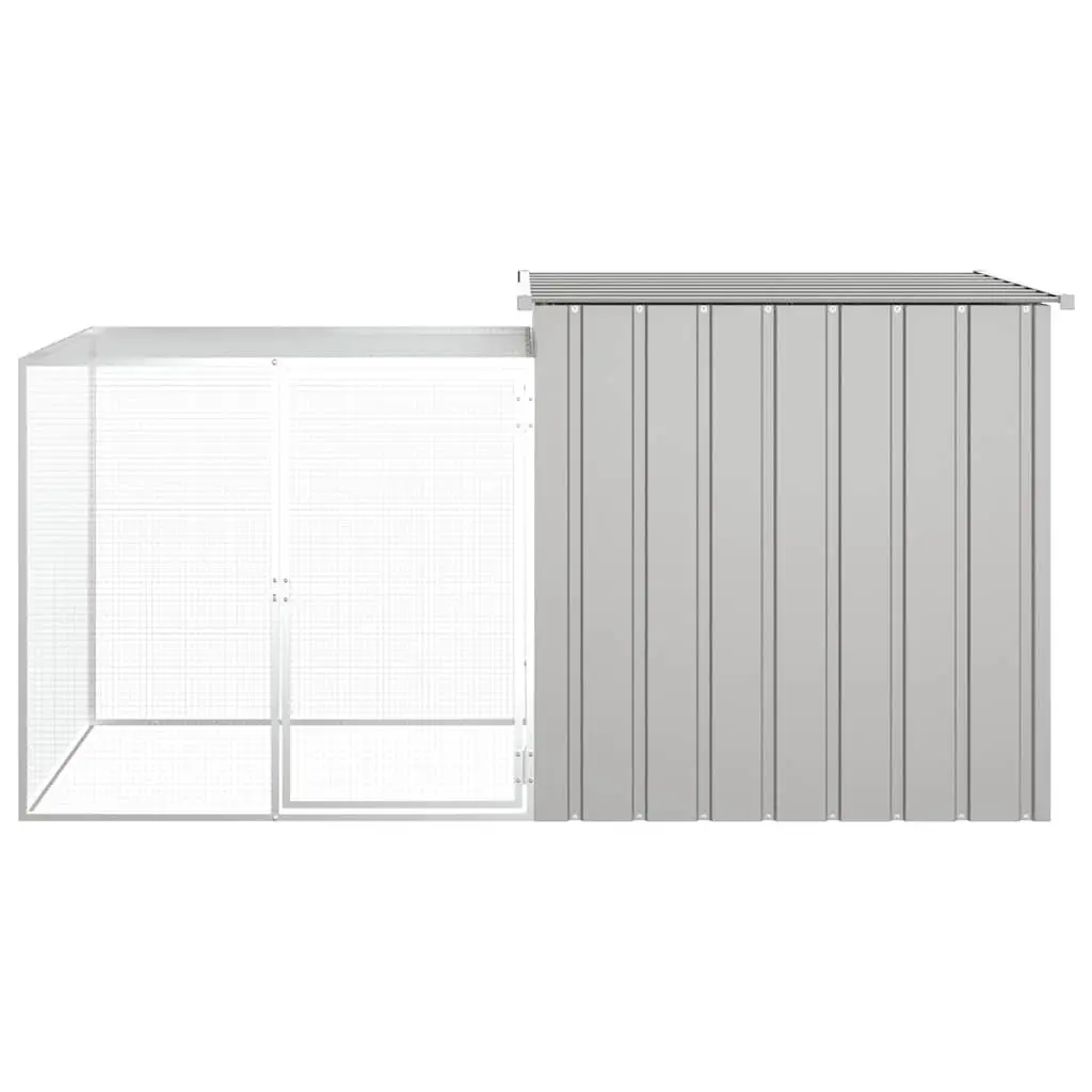 Small Animal Enclosure Rabbit Cage Hutch Galvanised Steel Mesh Grey 200x91x100cm