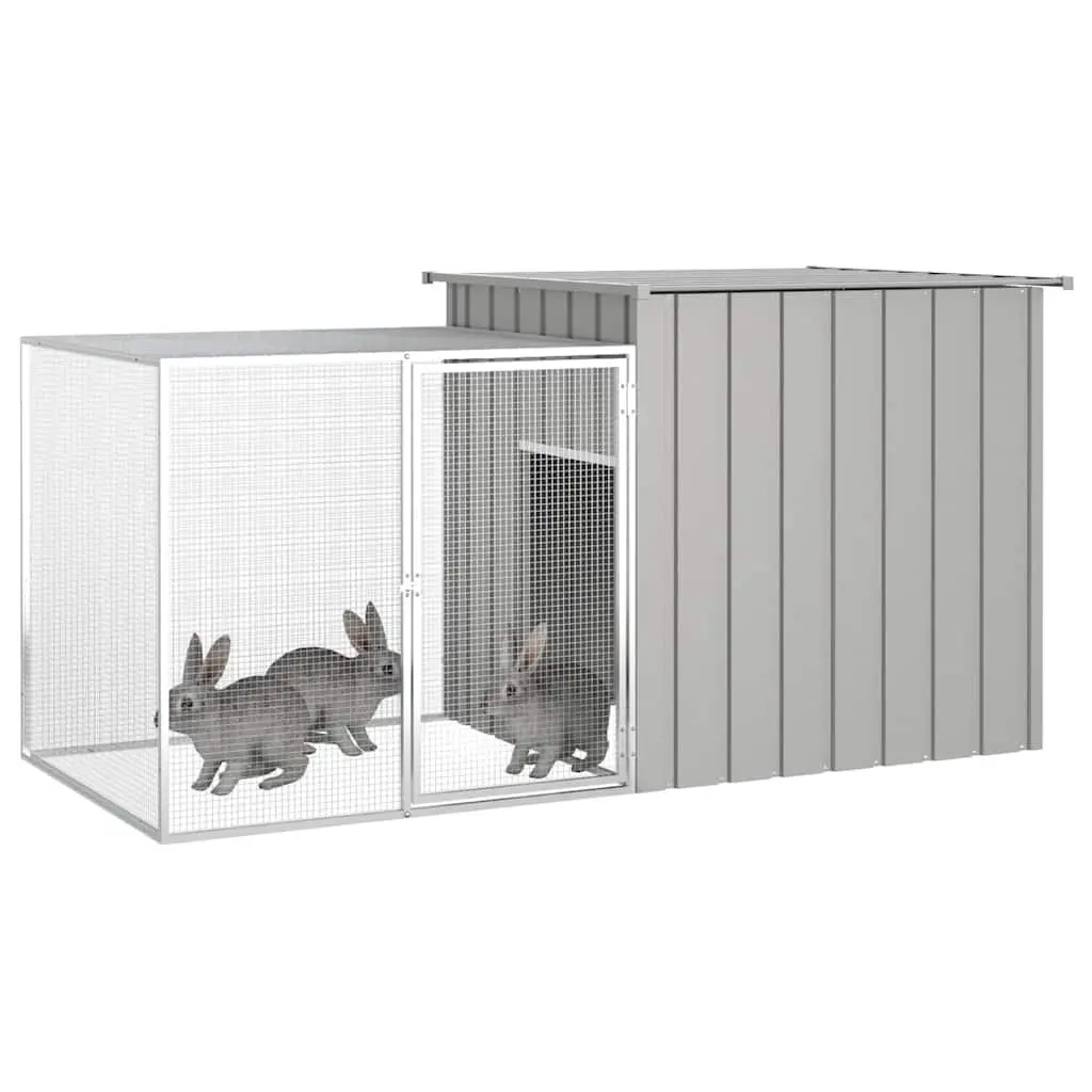 Small Animal Enclosure Rabbit Cage Hutch Galvanised Steel Mesh Grey 200x91x100cm