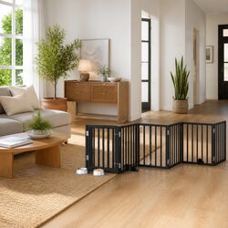 Versatile Dog Gate with Door, Ideal for Home Use