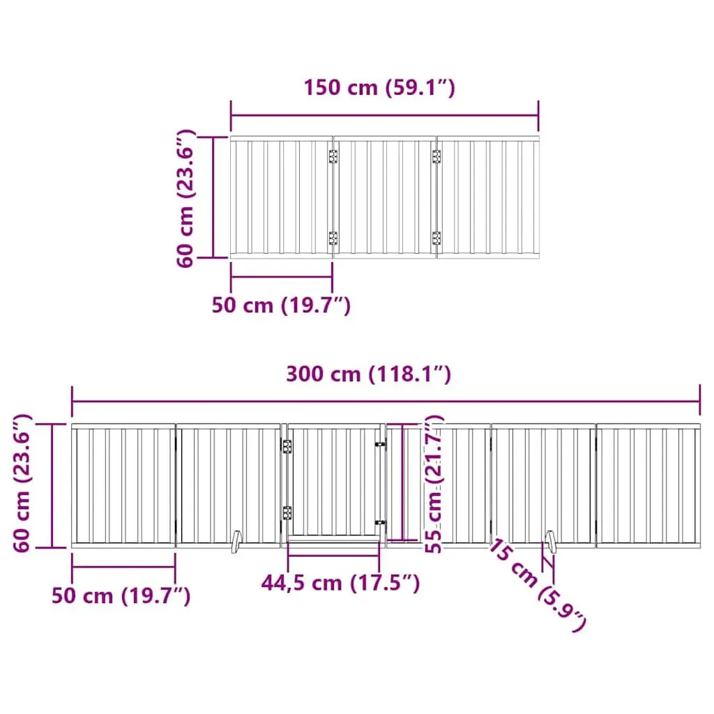15-Panel Dog Gate for Stairs and Doorways