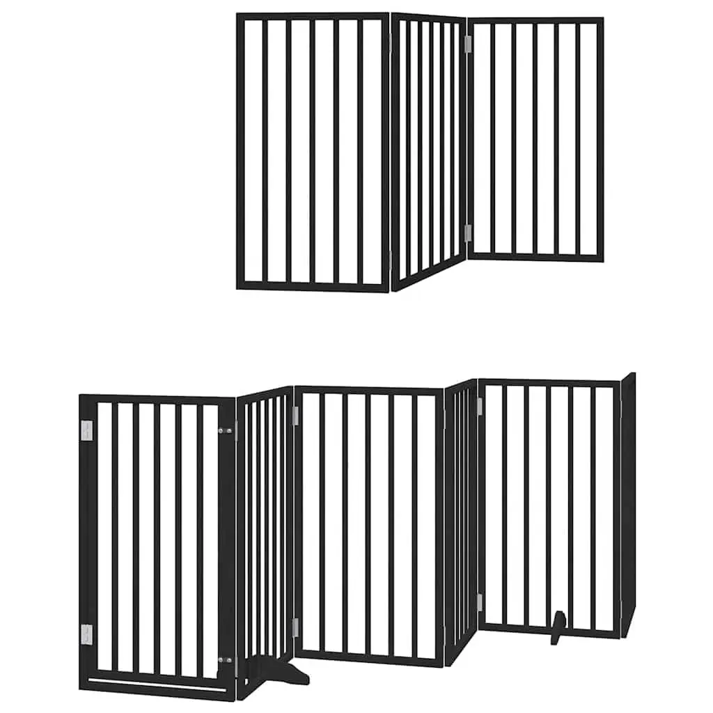 Foldable Dog Gate with Locking Door for Home Use