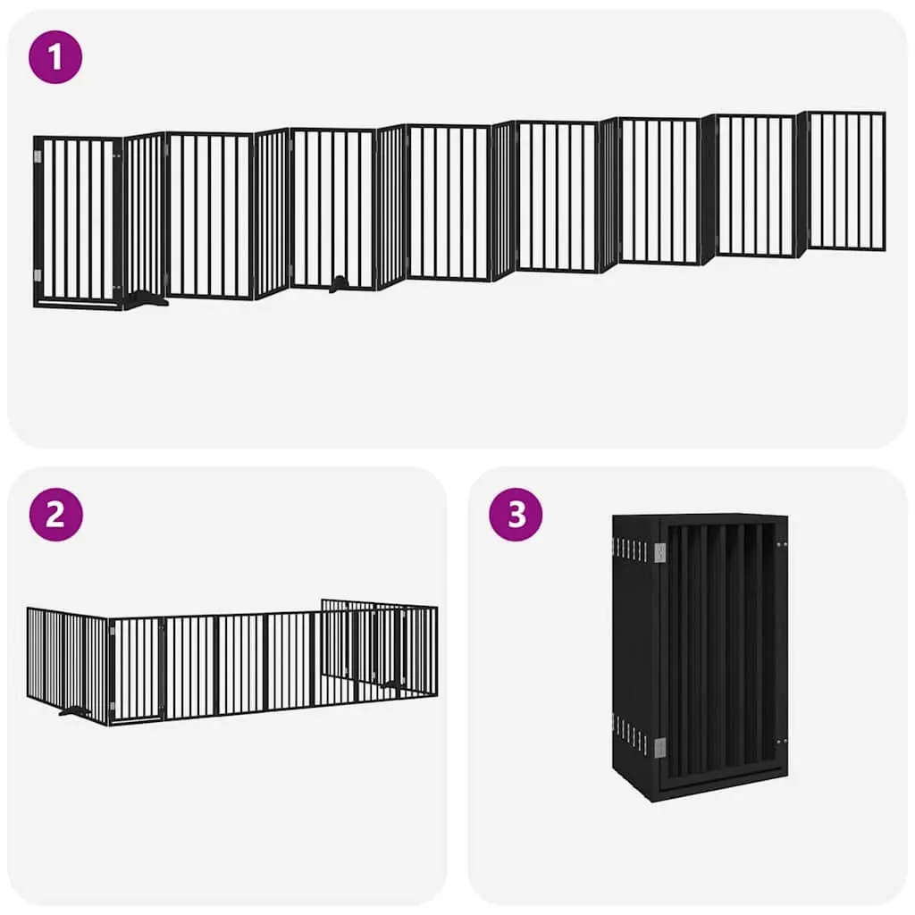 Foldable Dog Gate with Locking Door for Home Use