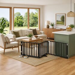 Utilize This Foldable Dog Gate for Safety in Your Home