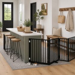 Practical 8-Panel Dog Gate for Indoor Use