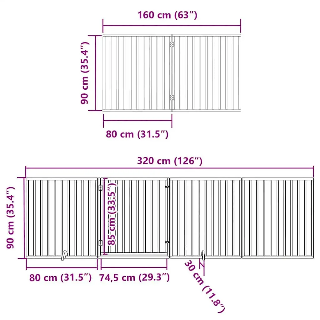 8-Panel Dog Gate for Indoor Use