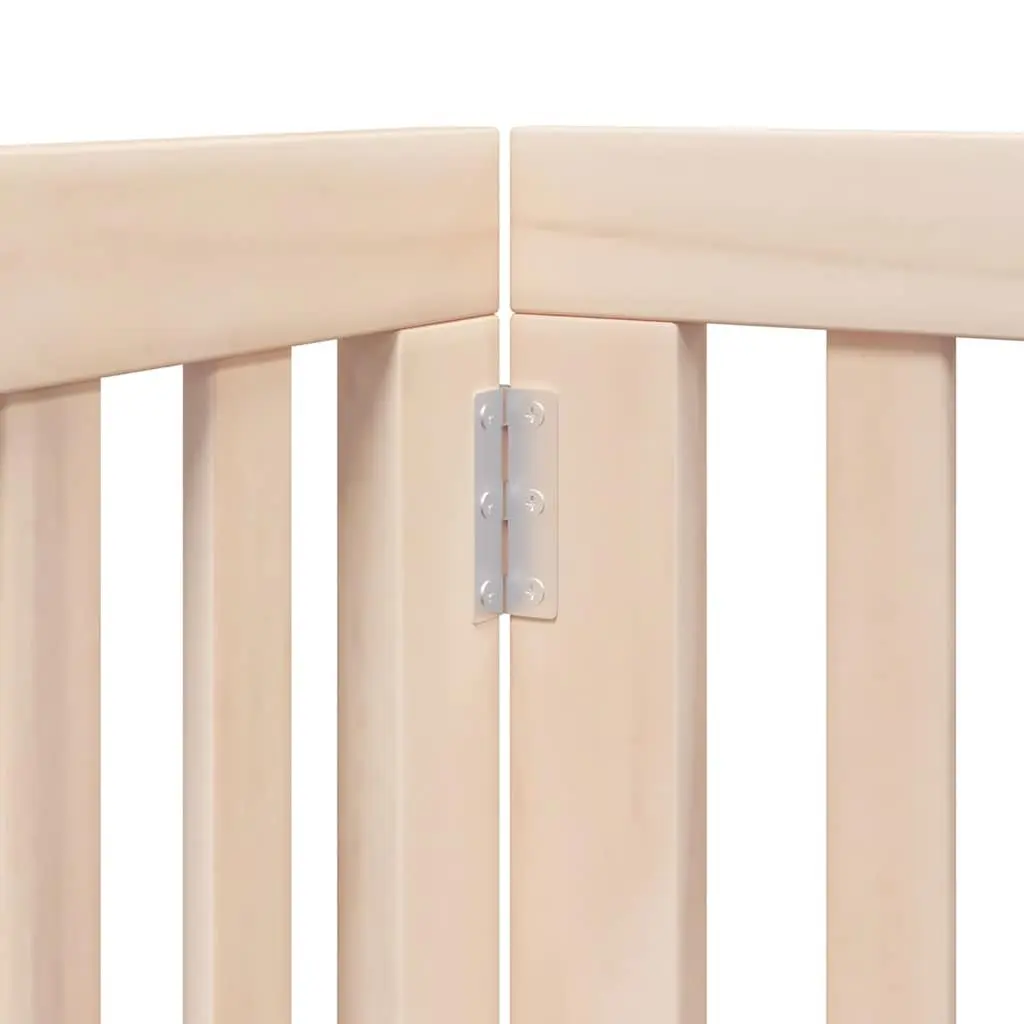 Dog Gate Foldable 12 Panels 600cm Poplar Wood Pet Safety Barrier with Door Lock
