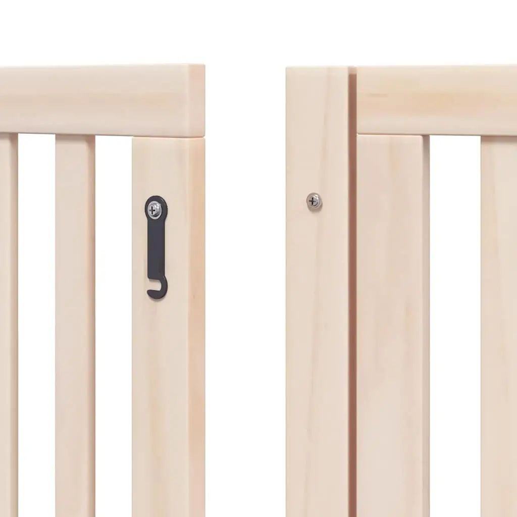 Dog Gate Foldable 12 Panels 960 cm Poplar Wood Pet Enclosure with Door Locks