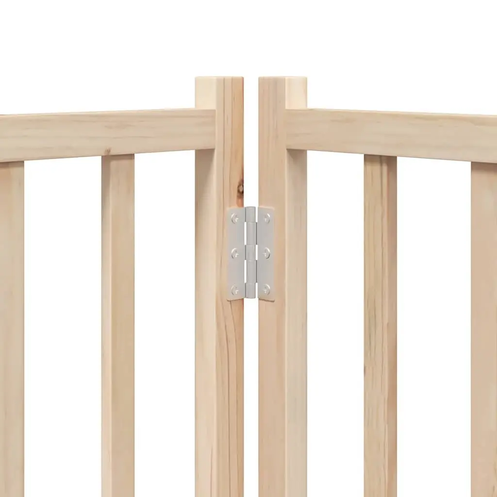 Dog Gate Foldable 9 Panels 450 cm Poplar Wood Pet Safety Barrier Door Lock