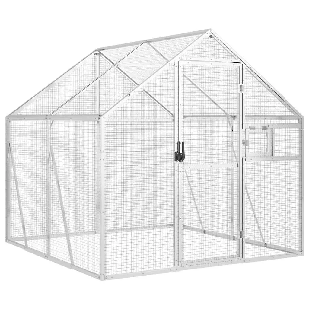 Bird Aviary Silver Aluminum Frame Wire Mesh Cage Parrot Budgie Enclosure