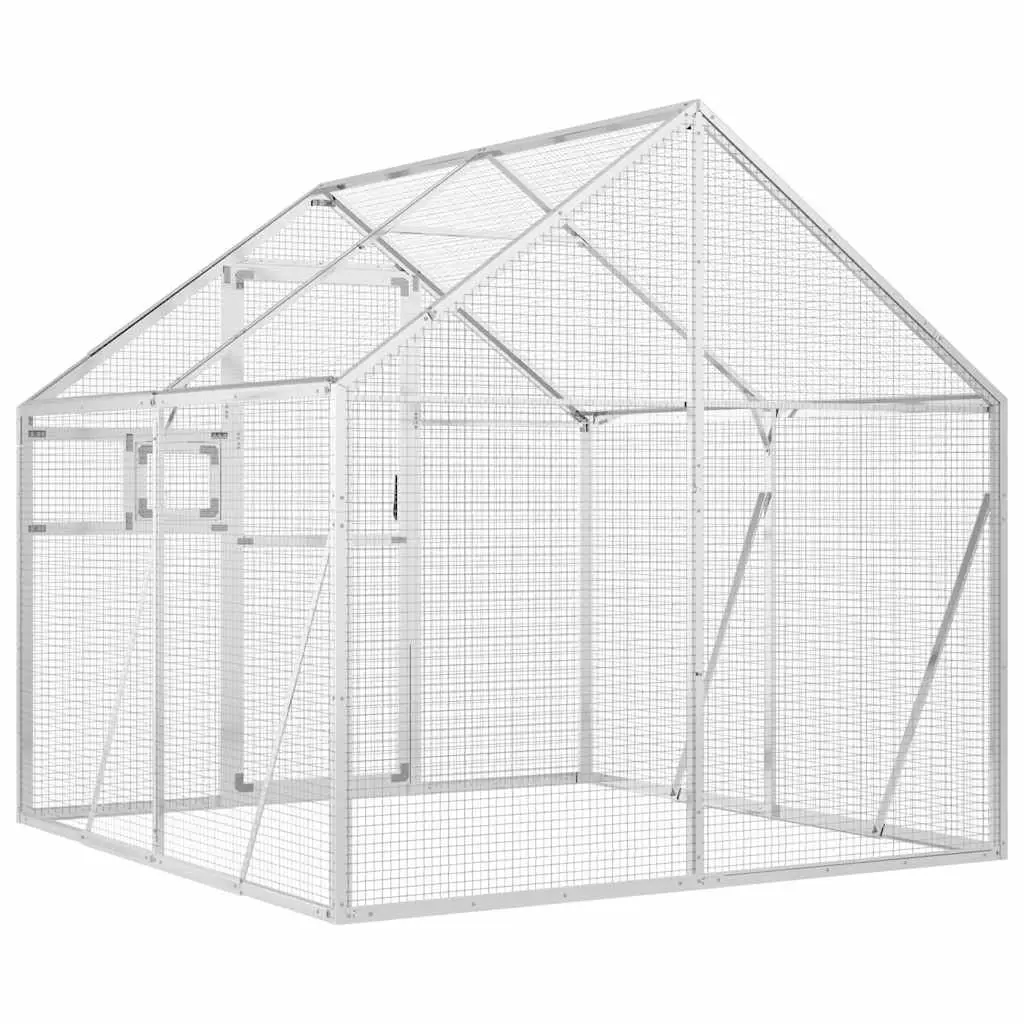 Bird Aviary Silver Aluminum Frame Wire Mesh Cage Parrot Budgie Enclosure