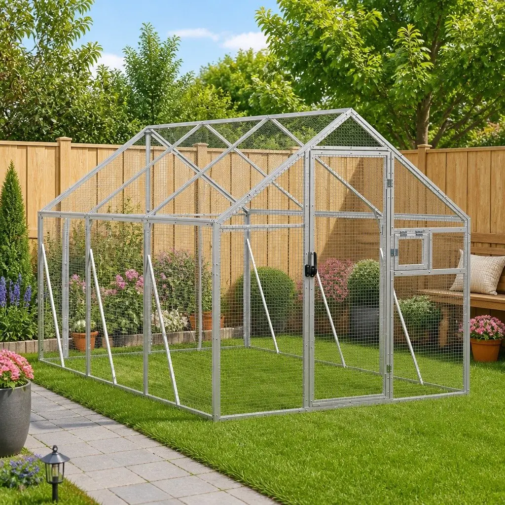 Large Bird Aviary in Silver for Home Use