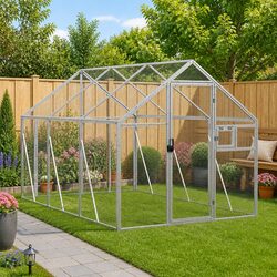Large Bird Aviary Silver 1.79x3x1.85m Aluminium Frame Wire Mesh Cage