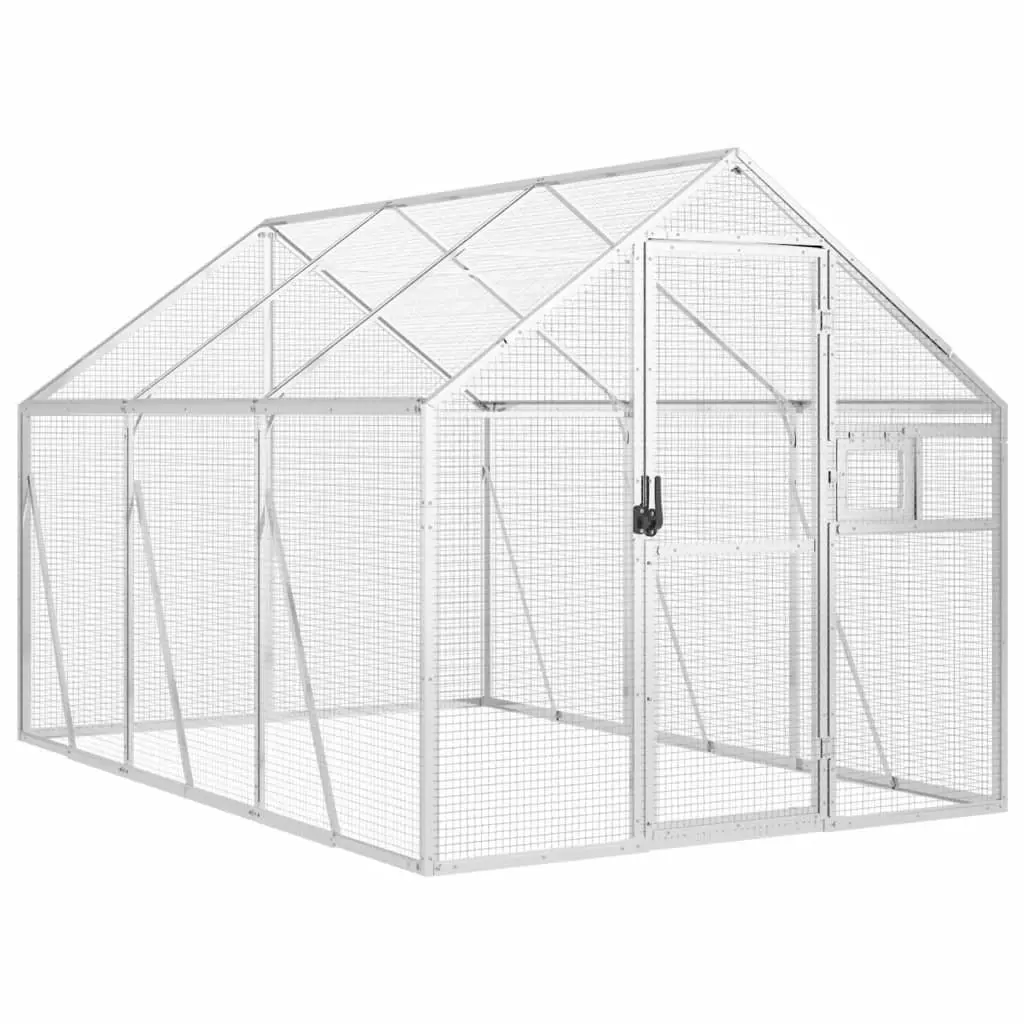 Bird Aviary Aluminium Frame Wire Mesh Cage 1.79x3x1.85m Silver